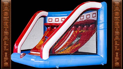 inflatable basketball game with electronic scoring