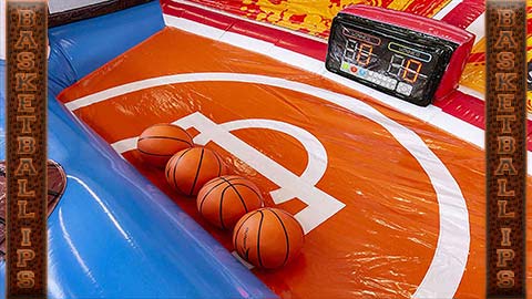 inflatable basketball game with electronic scoring