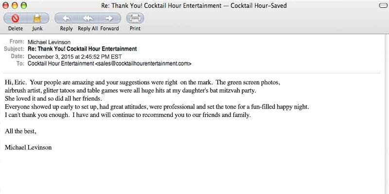 cocktail hour entertainment review