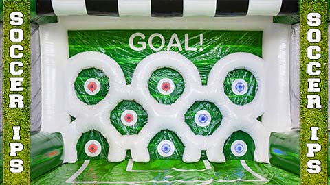 inflatable soccer game with electronic scoring and sounds